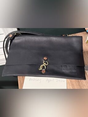 MBOTF Harness Leather Black Envelope Clutch